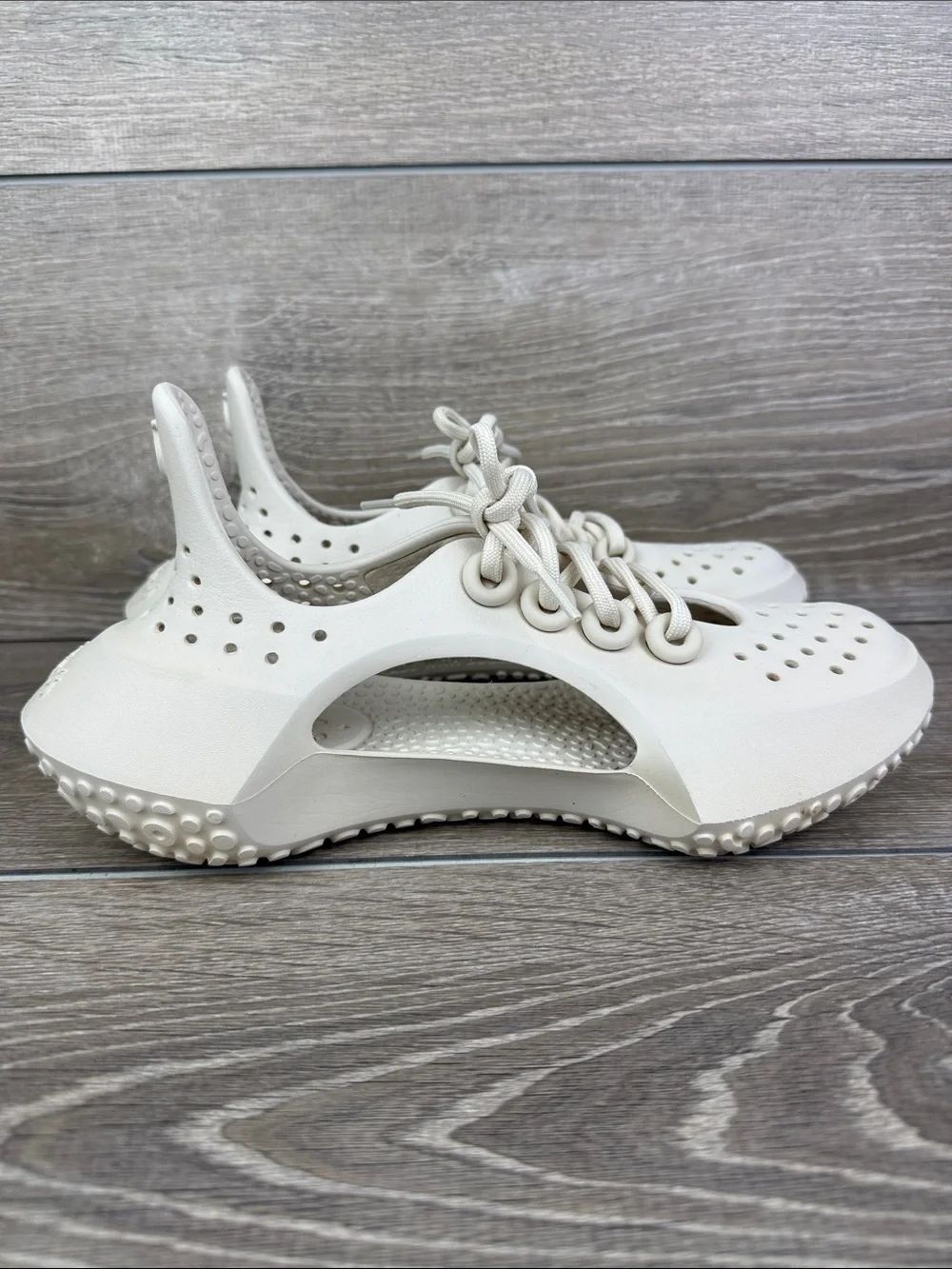 Allbirds Sugar Rover Women’s Sz 7/Mens 5 Cream Beige Lace Up Sport Sandals Rare